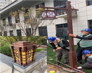 西安小區(qū)庭院燈、柱頭燈項(xiàng)目案例  陜西蘭光路燈廠產(chǎn)品